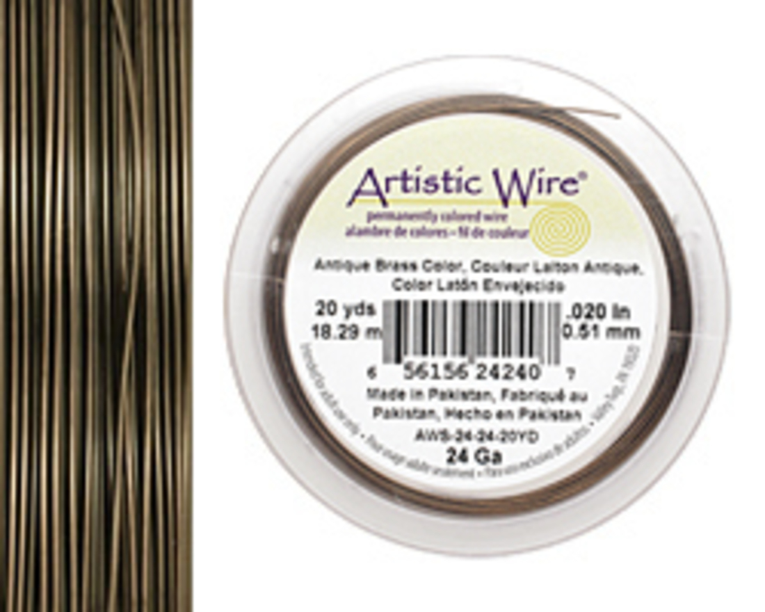 Artistic Wire: 24 gauge - Antique Brass (18.2m spool) image 0