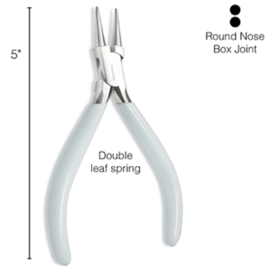 BeadSmith Round Nose Pliers: Heavier Duty: White Handle image 0