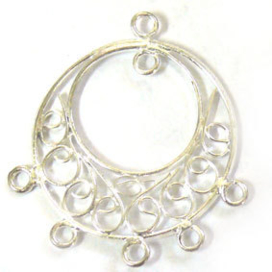 Silver Chandelier Top, curlicue circle image 0