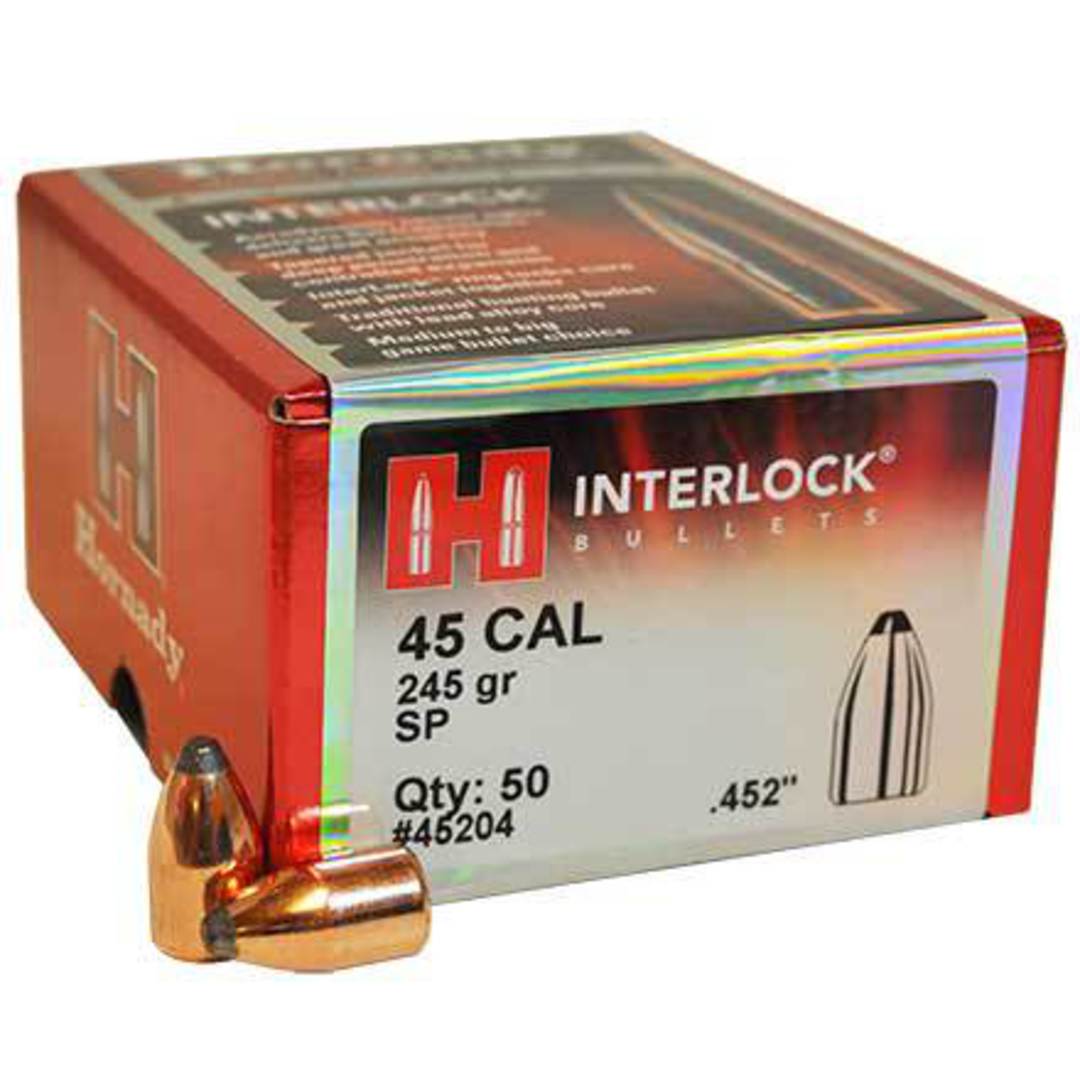 Hornady Interlock 45cal .452 245gr SP x50 image 1