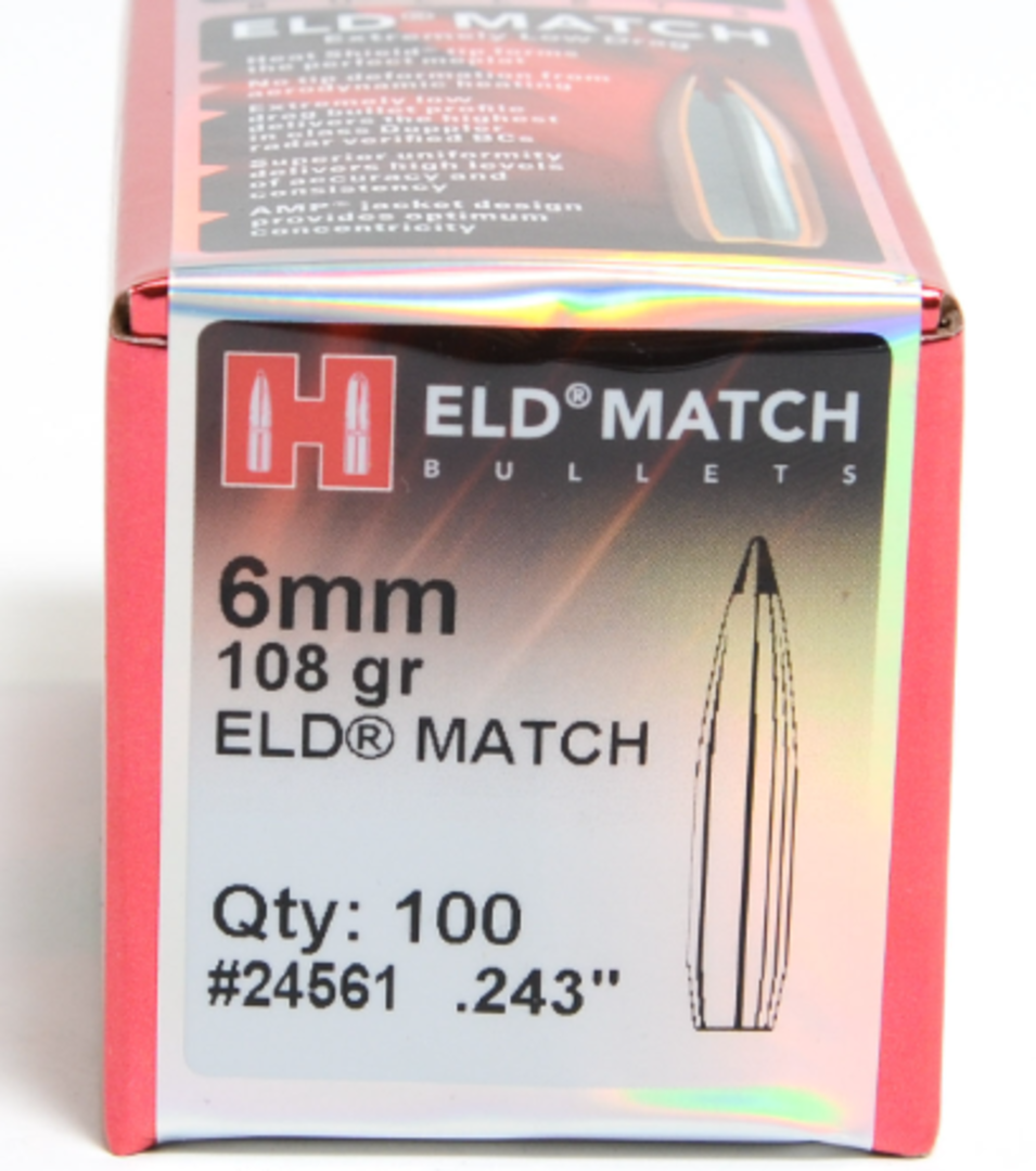 Hornady 6mm 108gr ELD-M x100 #24561 .243 image 1