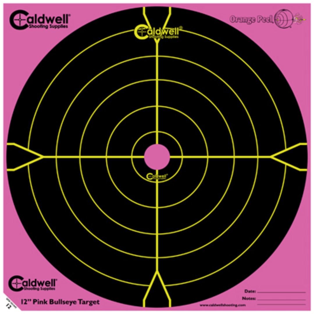 Caldwell Orange Peel Pink 12" Bullseye Targets 5 Pack image 0