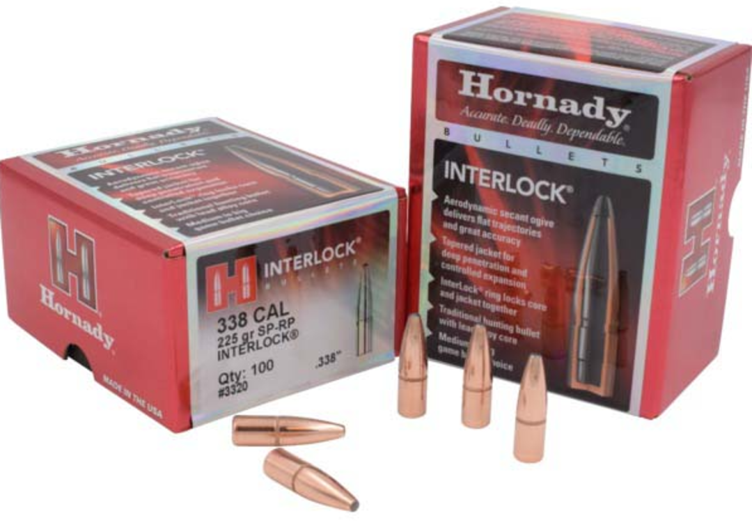 Hornady 338 Cal .338 225 gr InterLock® SP-RP 3320 Box of 100 image 1