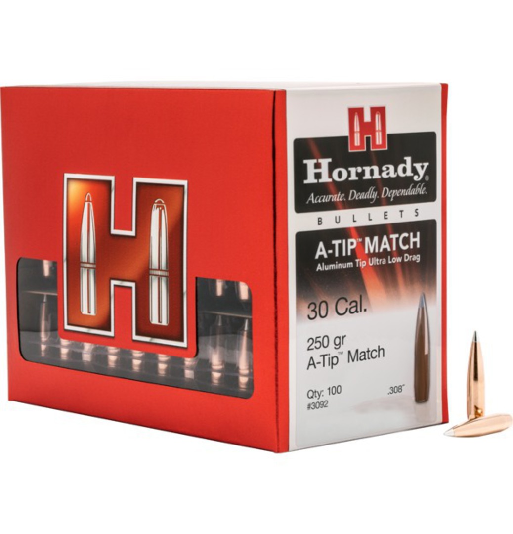Hornady A-Tip 30Cal 250gr Match x100 #3092 image 1
