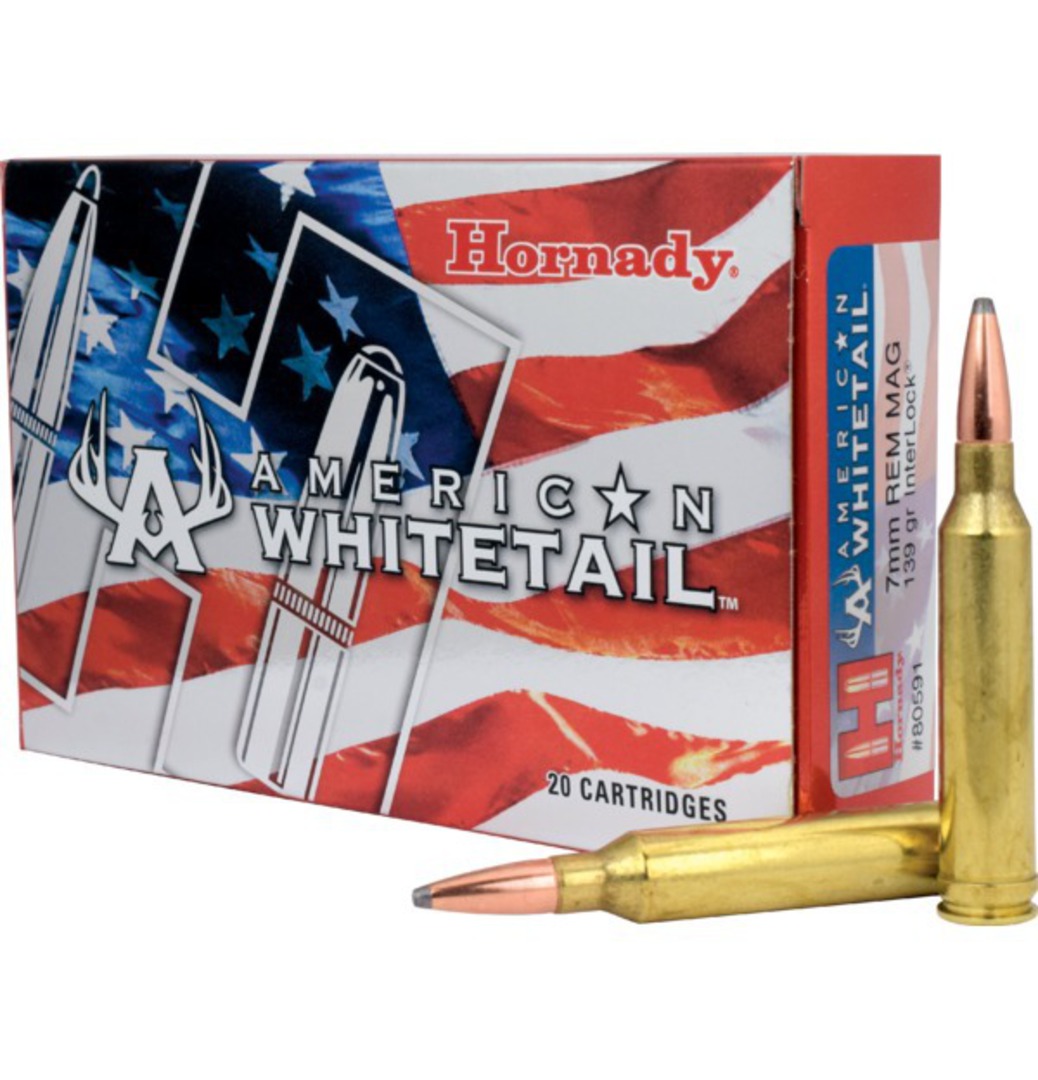 Hornady American Whitetail Ammo 7mm Rem Mag 139gr image 0