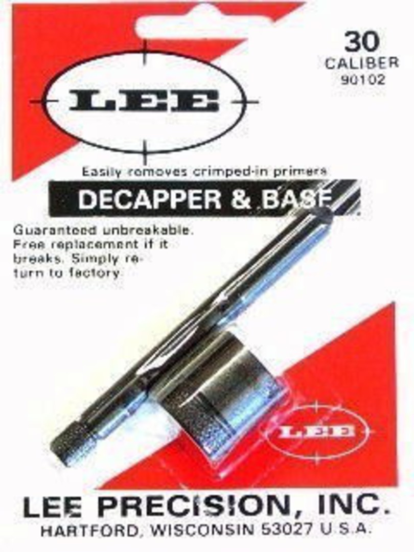 Lee Decapper And Base 30 Caliber 90102 image 0