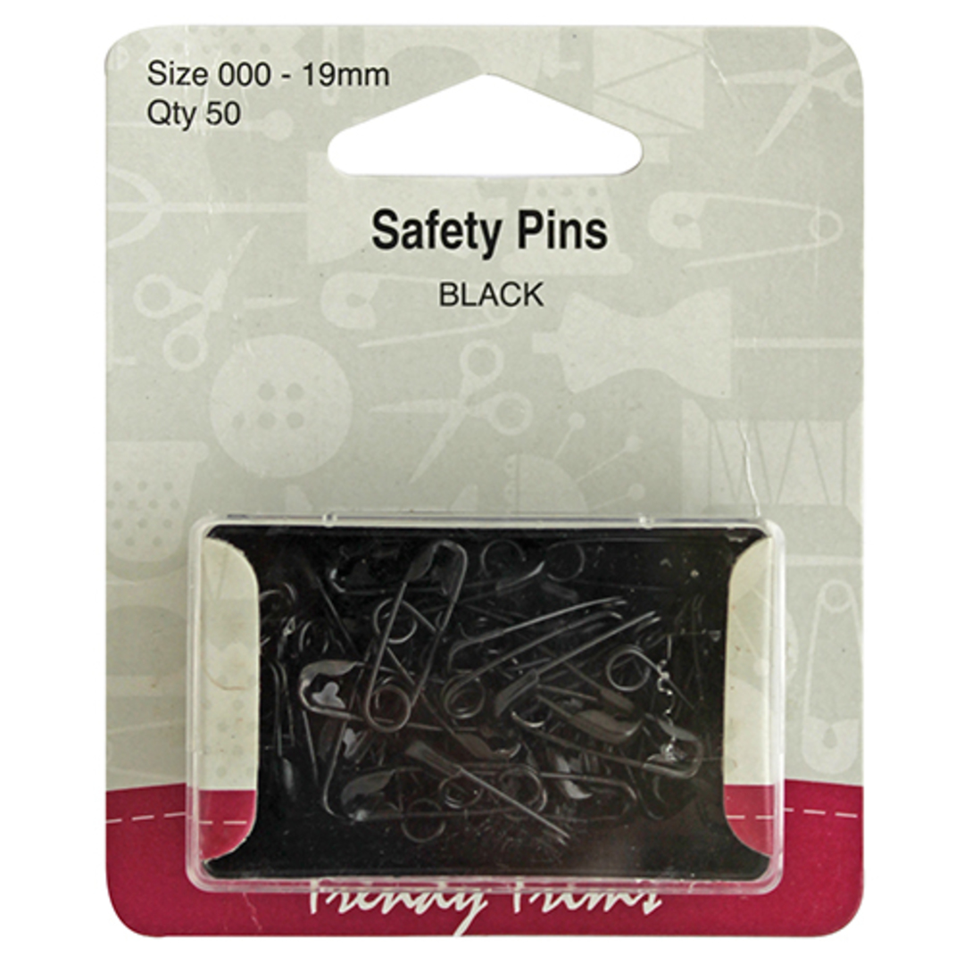 Safety Pins Size 000 - BLACK image 0