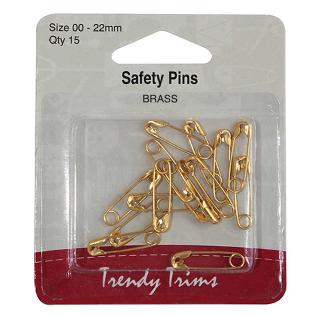 Safety Pins Size 00 Brass image 0