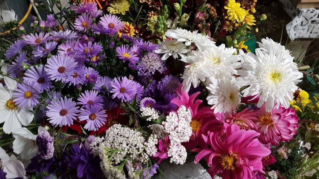 Beautiful country style bouquets created with locally grown seasonal  flowers.