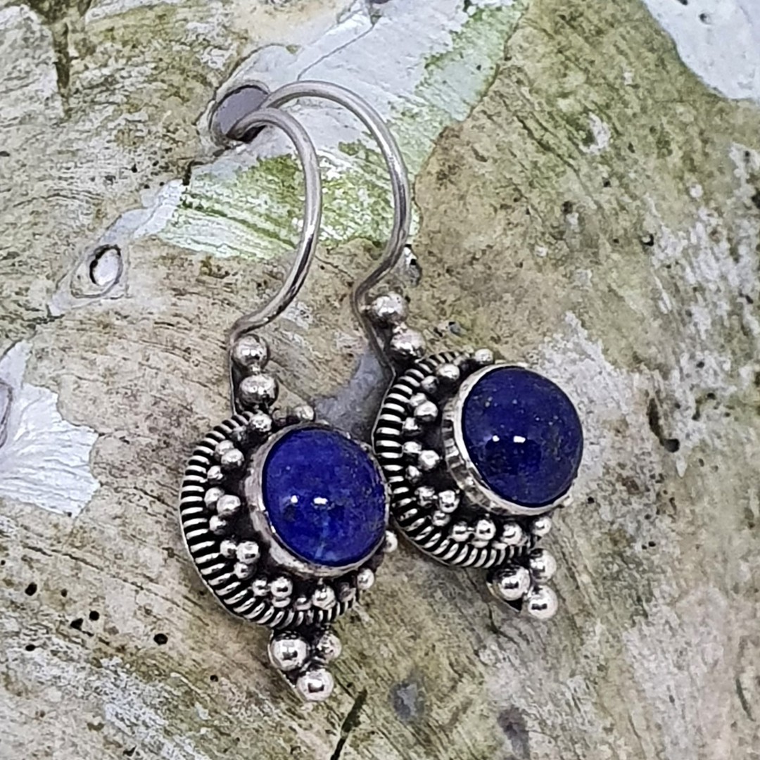 Sterling silver lapis lazuli earrings image 1