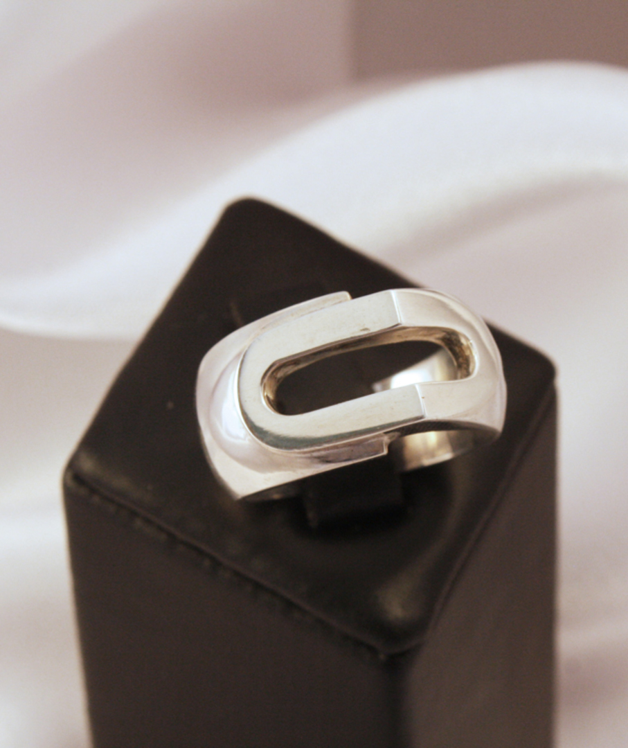 Heavy silver unisex ring image 1