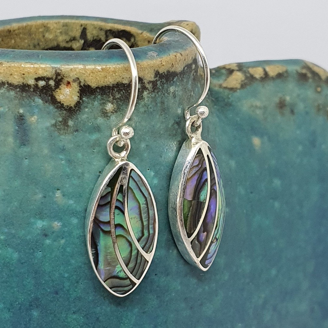 Sterling silver paua shell earrings image 1