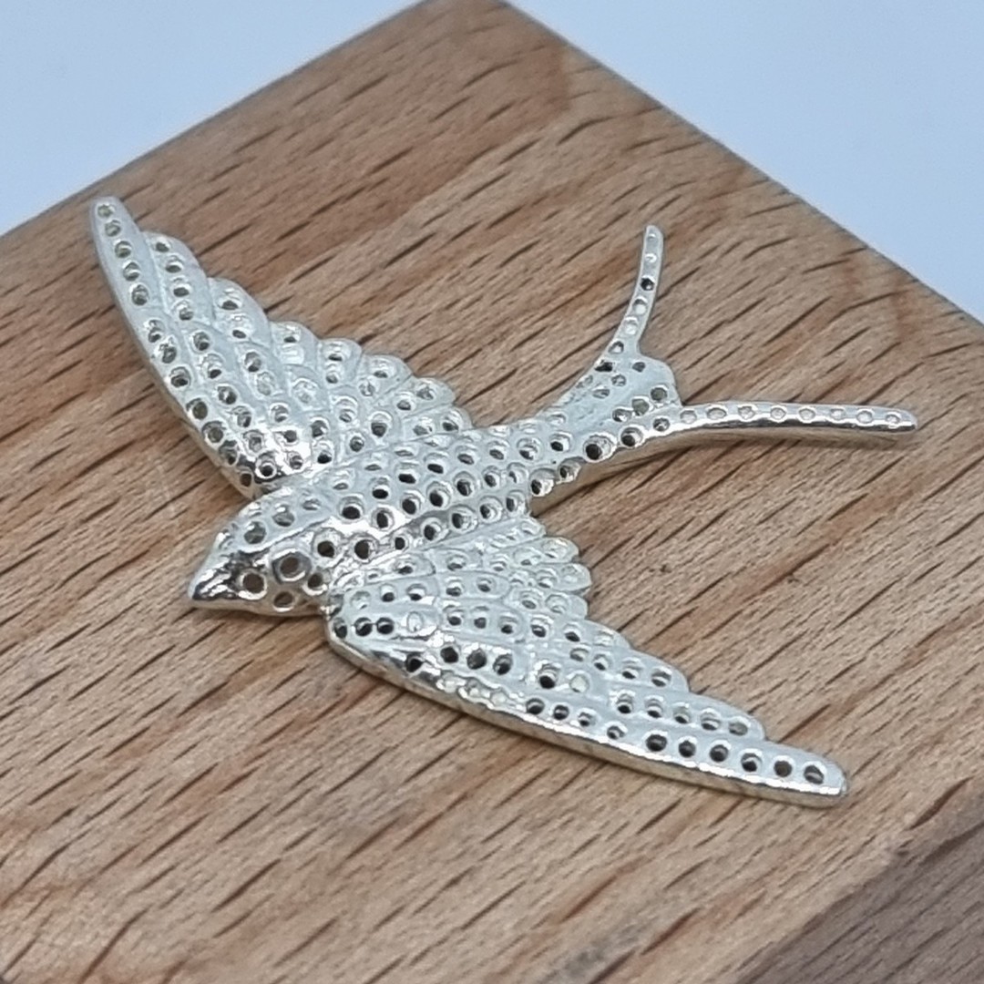 Sterling silver bird pendant image 0