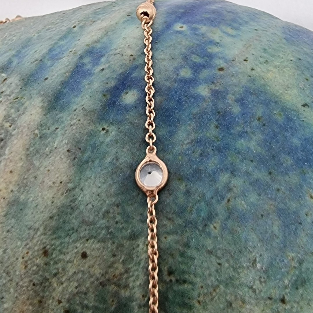 Delicate rose gold plated CZ chain necklace image 3