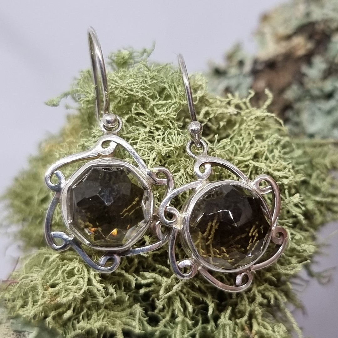 New in 2022 -  smoky quartz silver earrings image 2