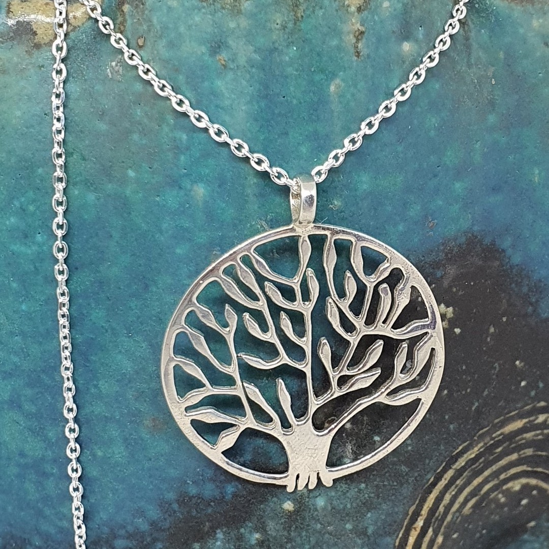 Sterling silver tree of life pendant image 3