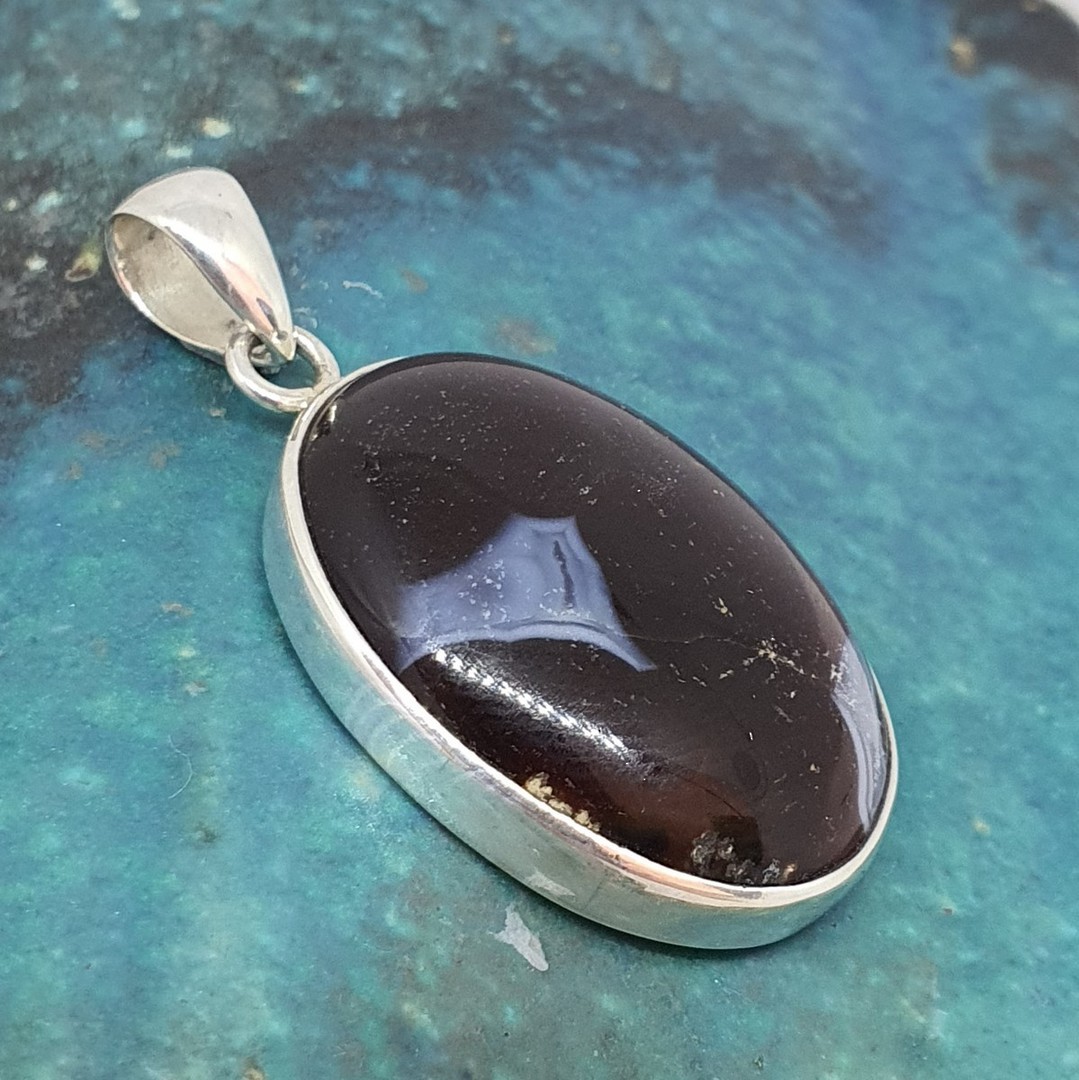 Sterling silver agate pendant - on sale image 1