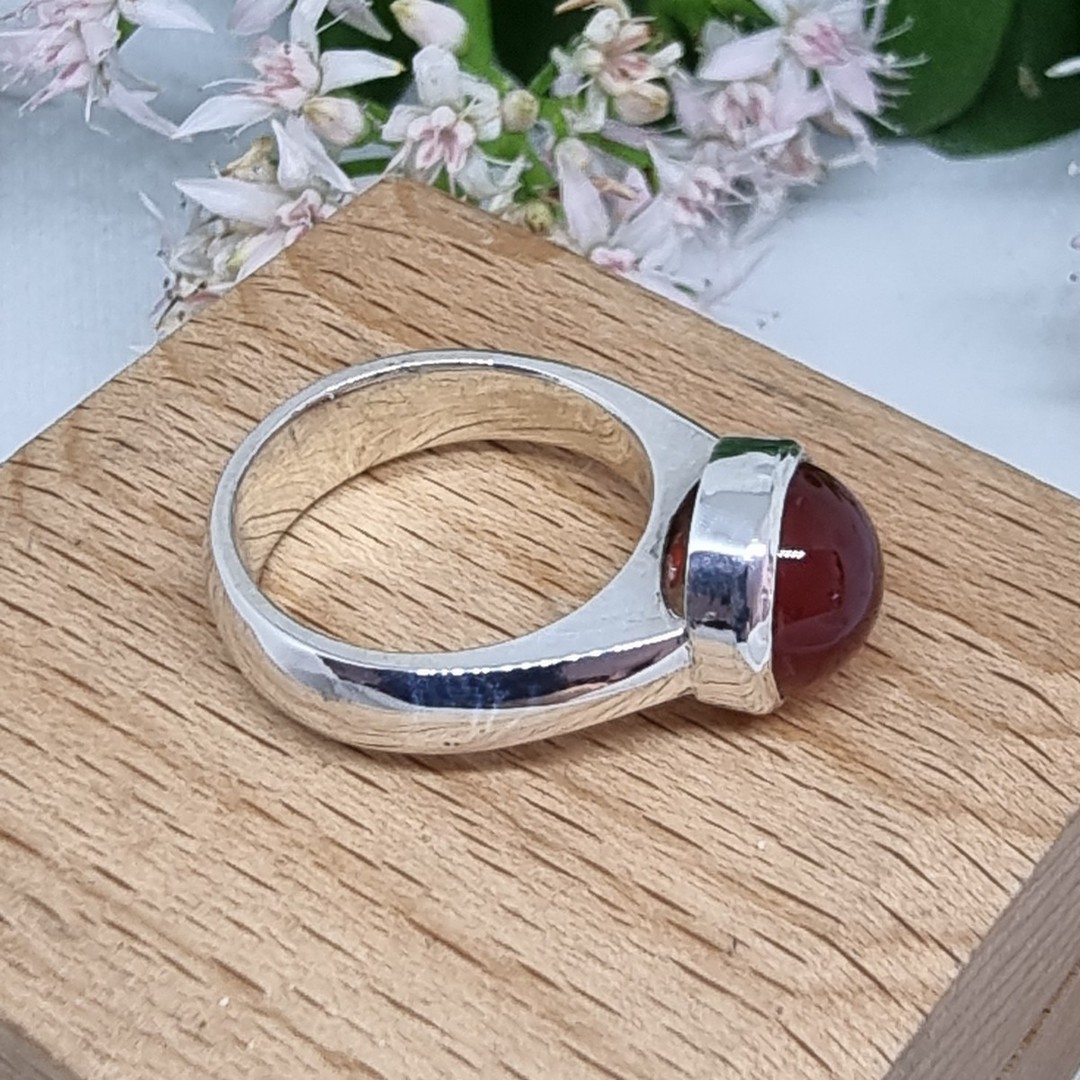Sterling silver carnelian ring image 2