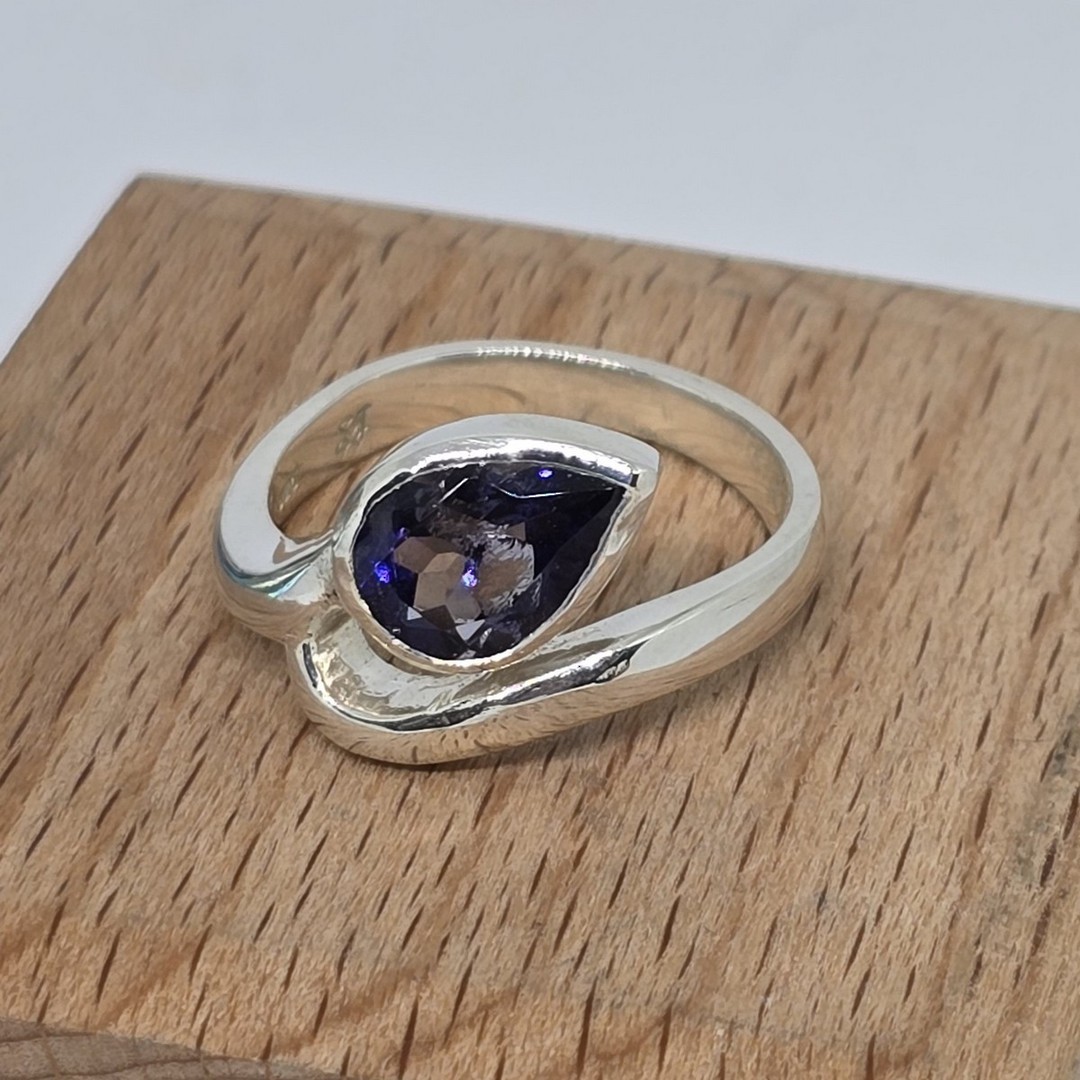Sterling Silver Ring with Natural Iolite Gemstone image 0