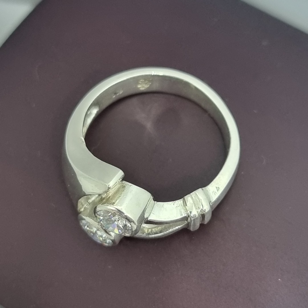 Sterling silver CZ gemstone ring, made in NZ image 4