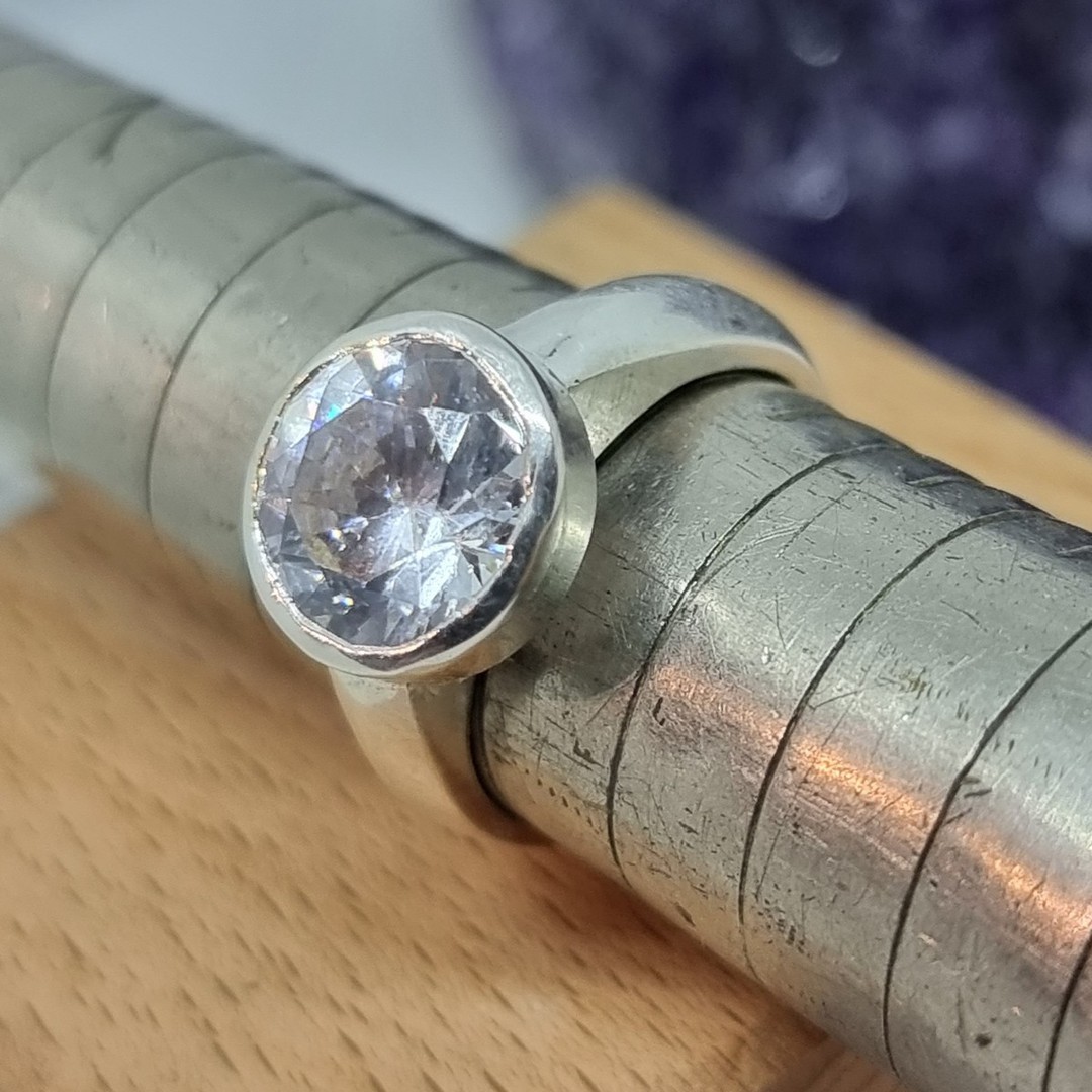 Sterling silver cubic zirconia ring image 3