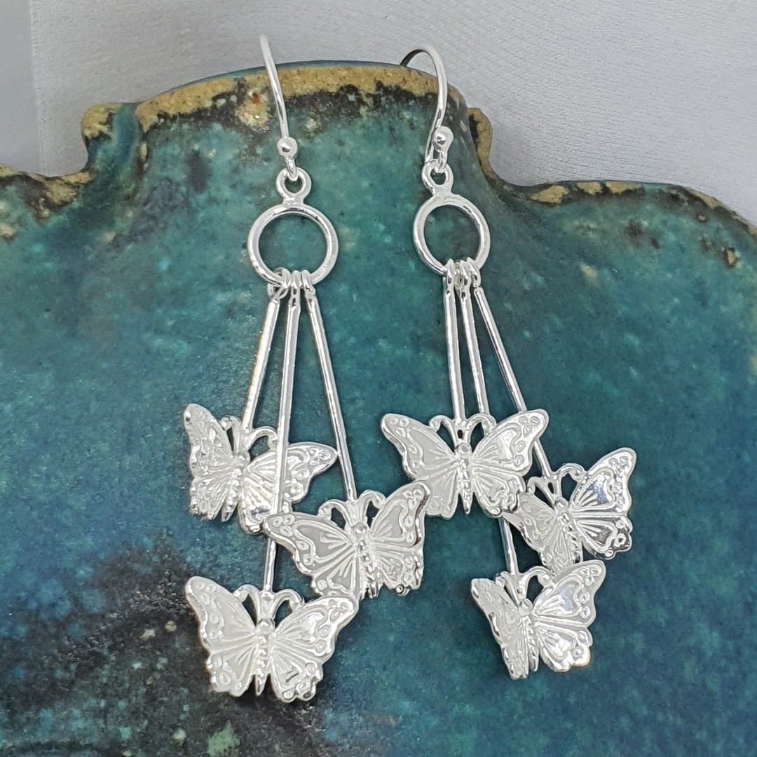 Sterling silver butterfly earrings image 0