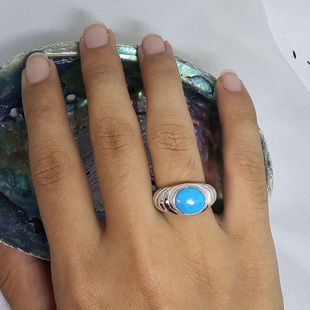 Sterling Silver Turquoise Ring, Made in NZ image 3