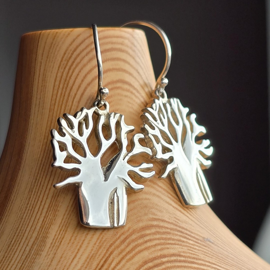 Silver Tree of Life earrings image 0