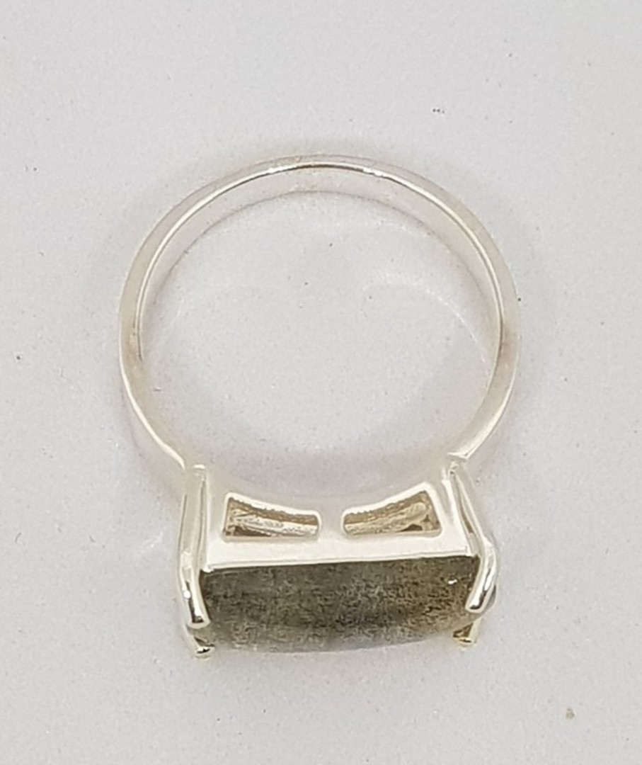 Rectangle labradorite gemstone ring image 4