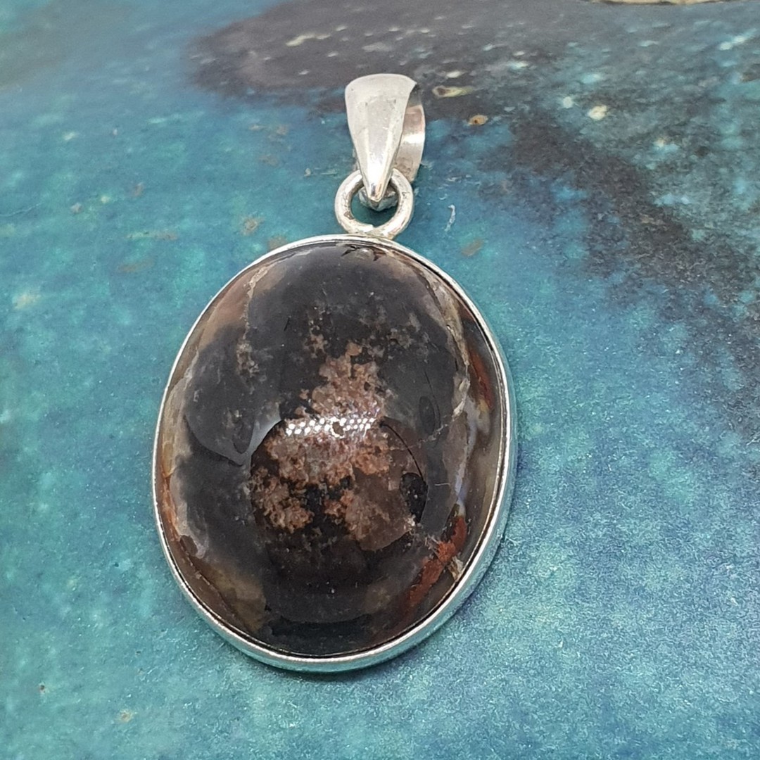 Sterling silver agate pendant image 0