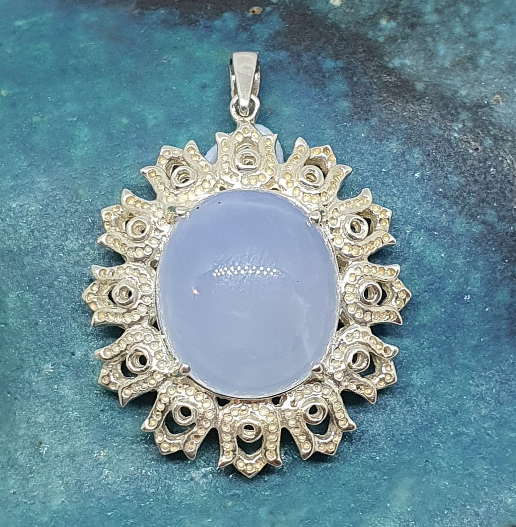 Sterling silver chalcedony pendant image 0