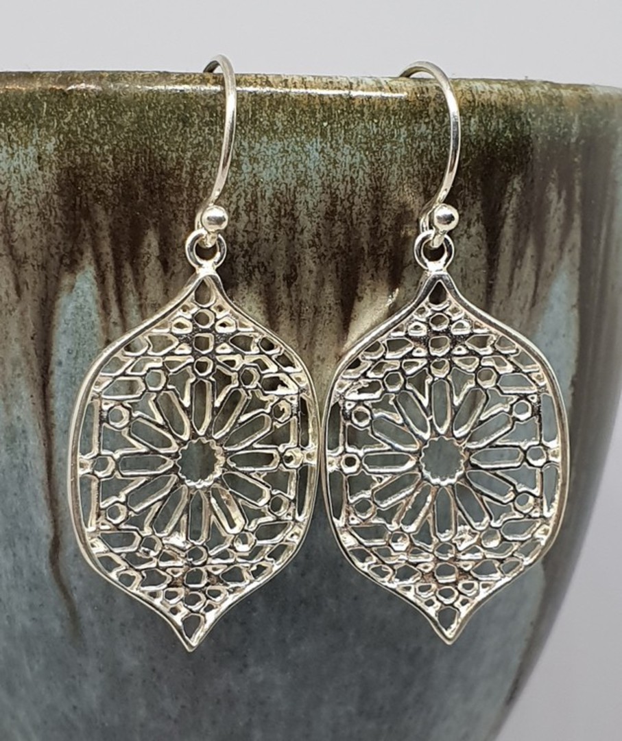 Sterling silver statement flower earrings image 0