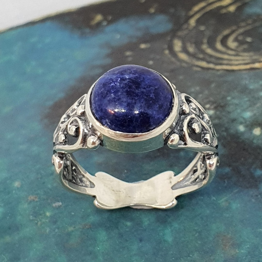 Sterling silver lapis lazuli gemstone ring image 0