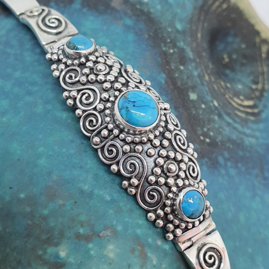Sterling silver turquoise bracelet image 1