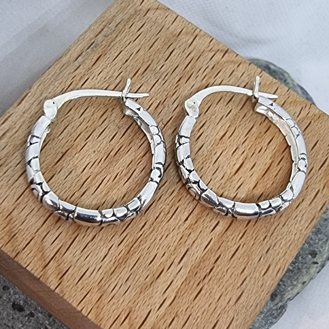 Sterling silver hoop earrings image 4