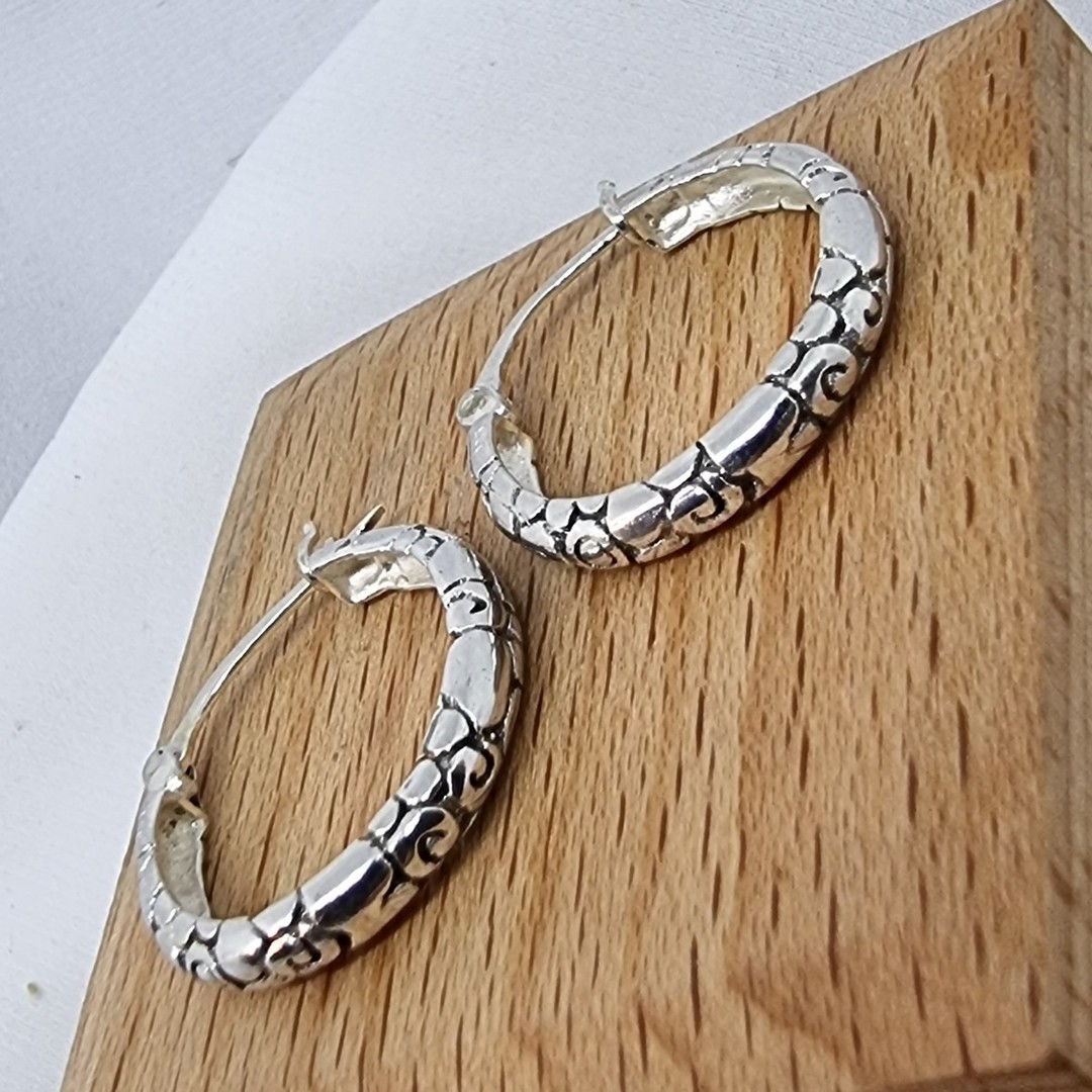 Sterling silver hoop earrings image 1
