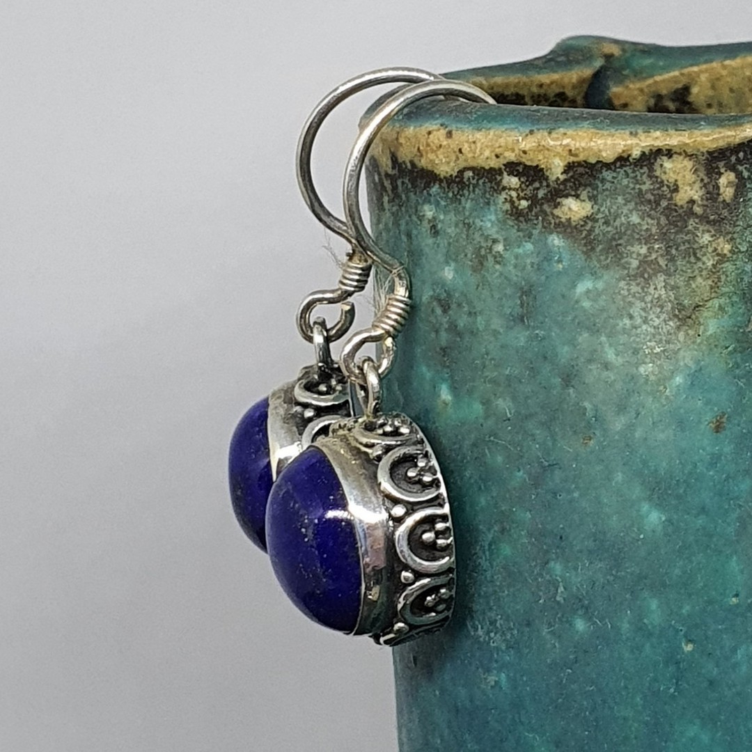 Lapis lazuli sterling silver earrings image 1