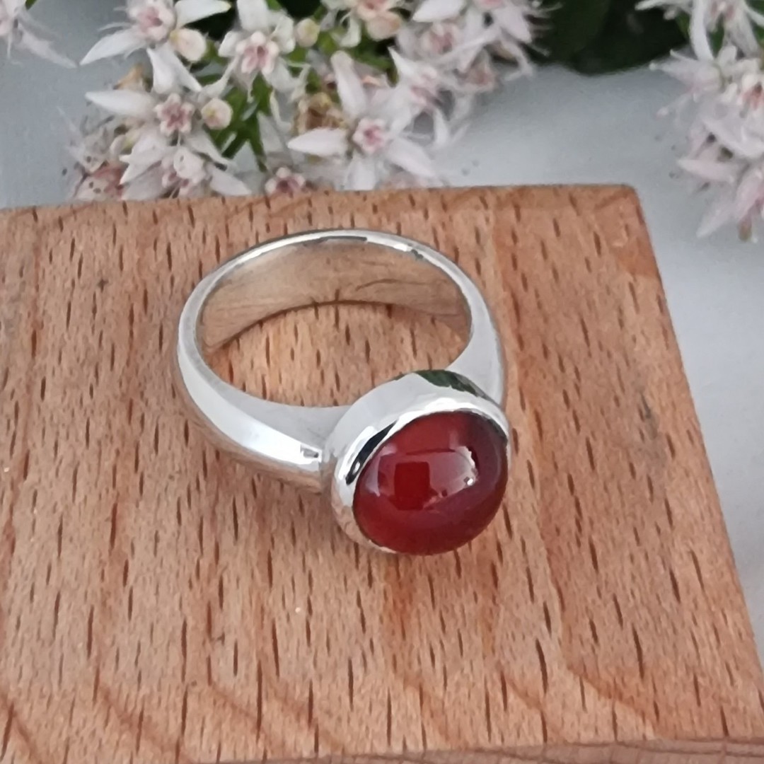 Sterling silver carnelian ring image 3