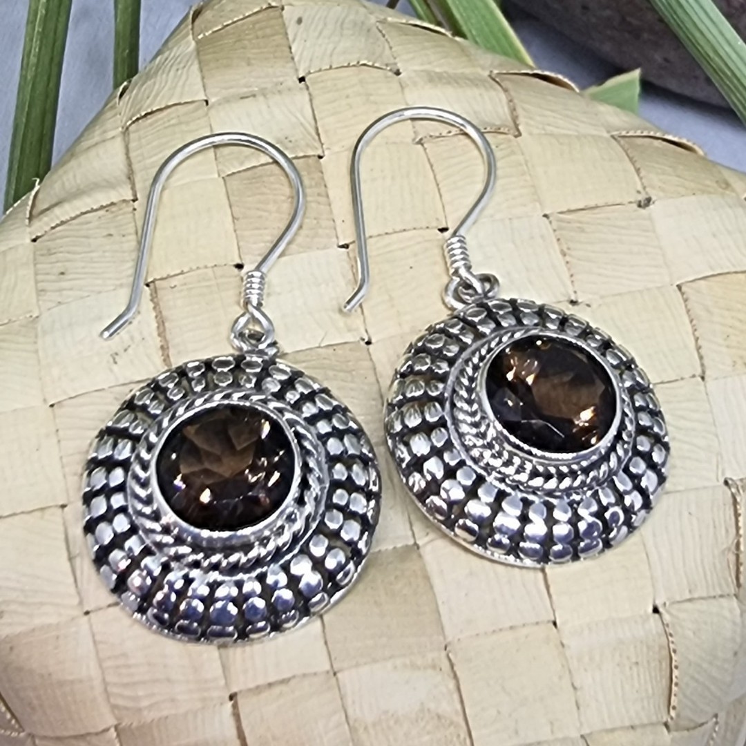 New to our range -  smoky quartz silver earrings image 2