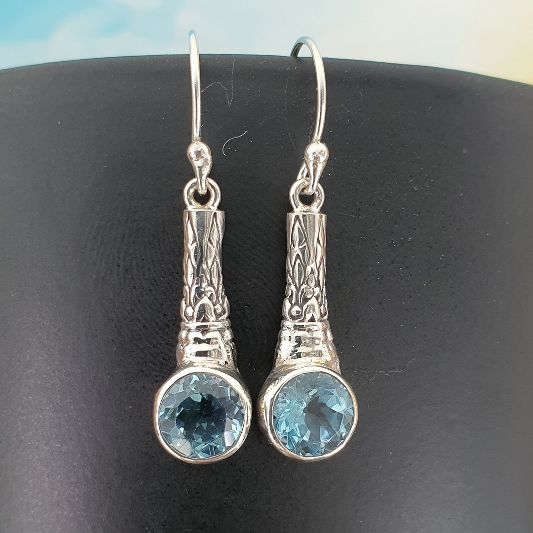 Sterling silver blue topaz earrings image 0