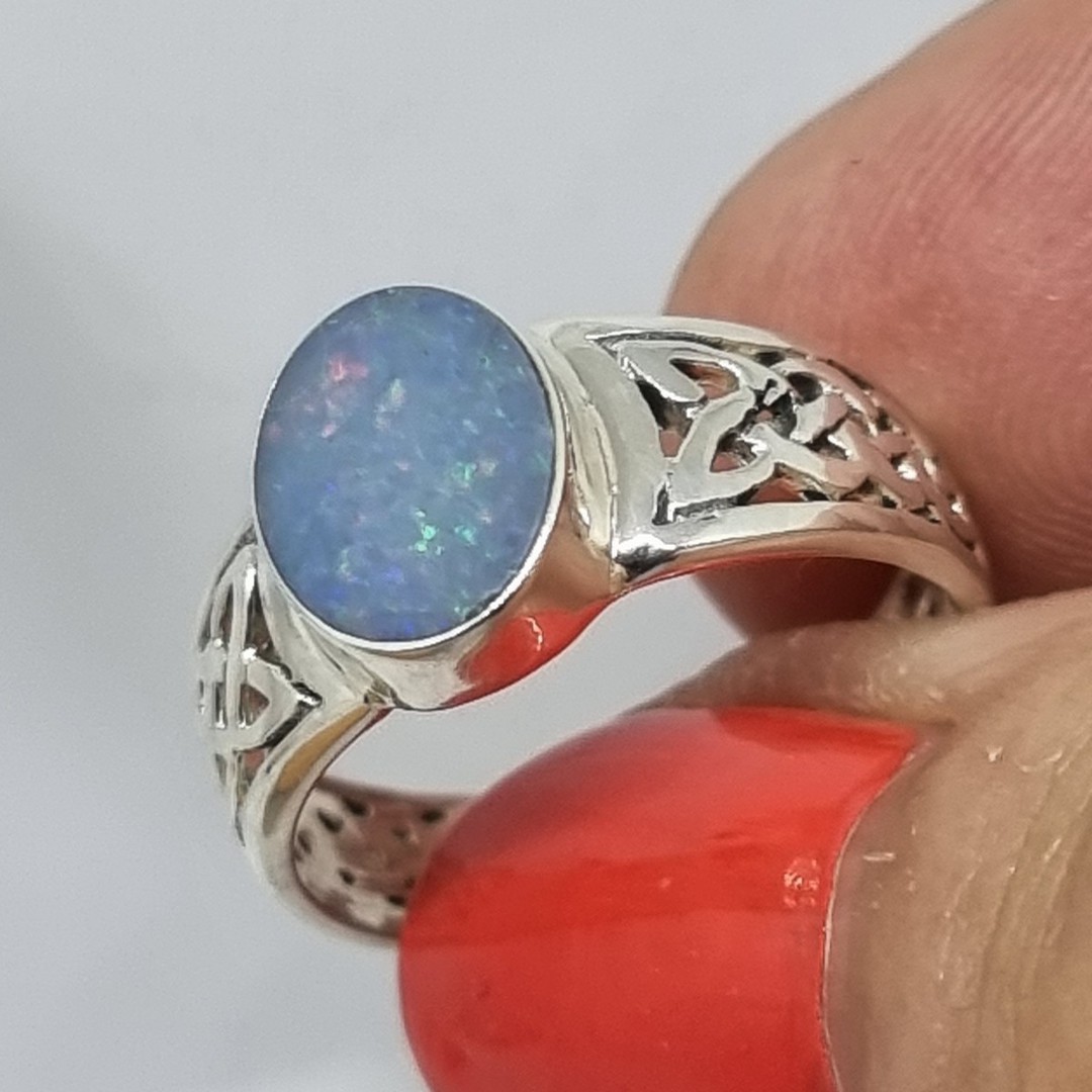 Sterling silver opal ring image 0