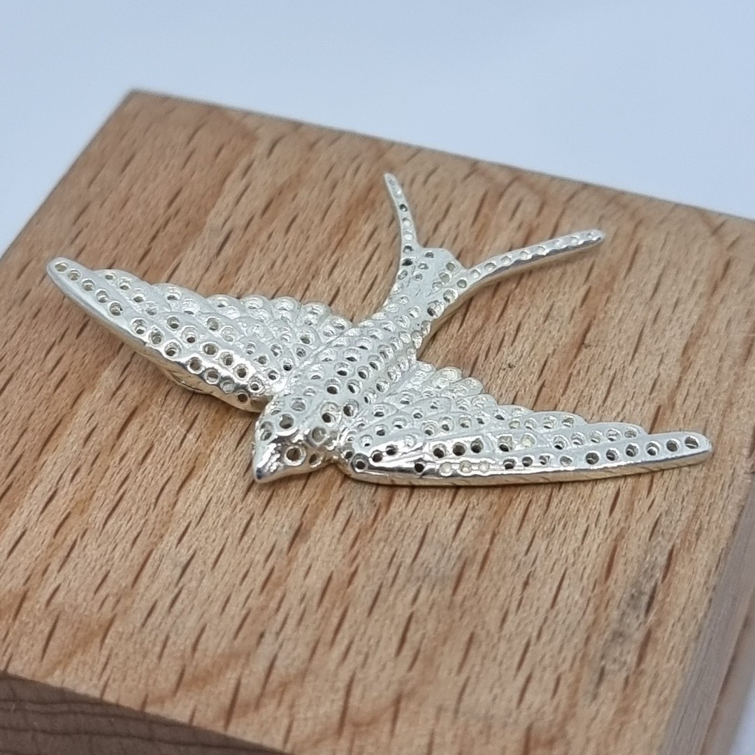 Sterling silver bird pendant image 2