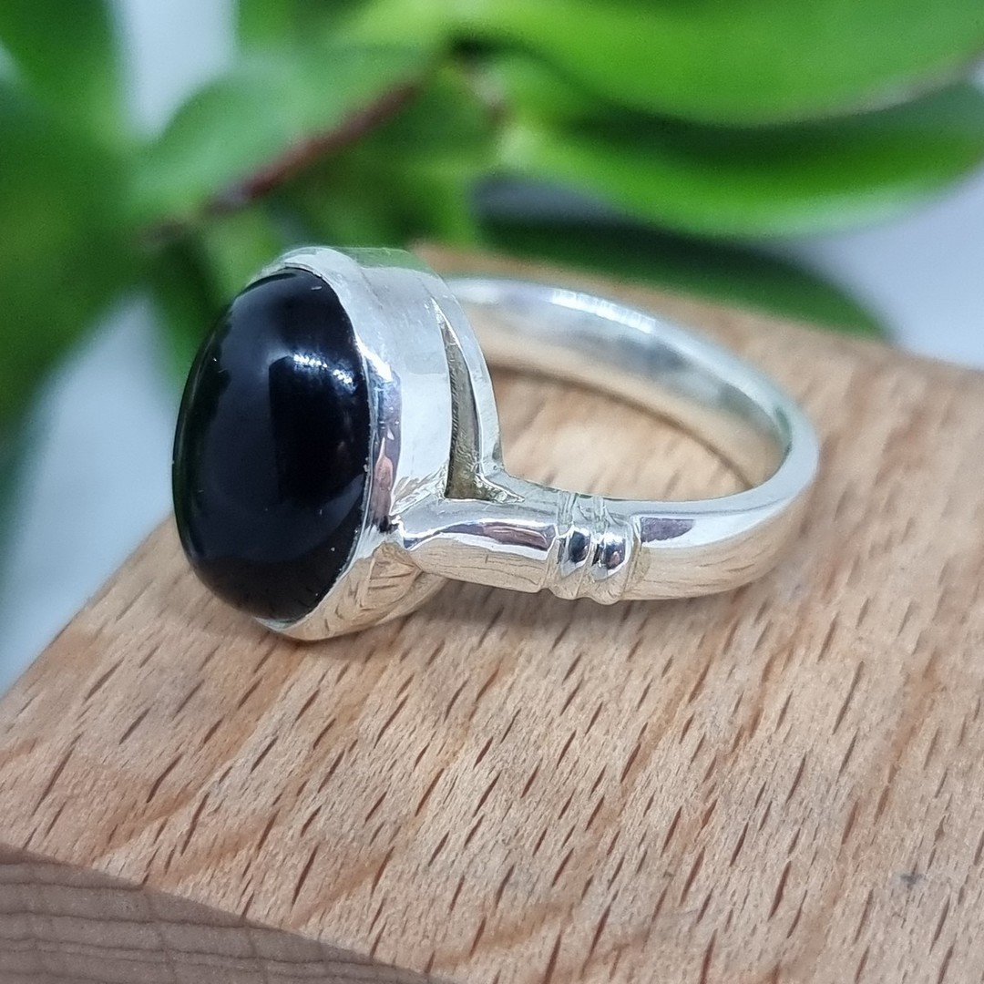 Sterling silver onyx ring - made in NZ image 1
