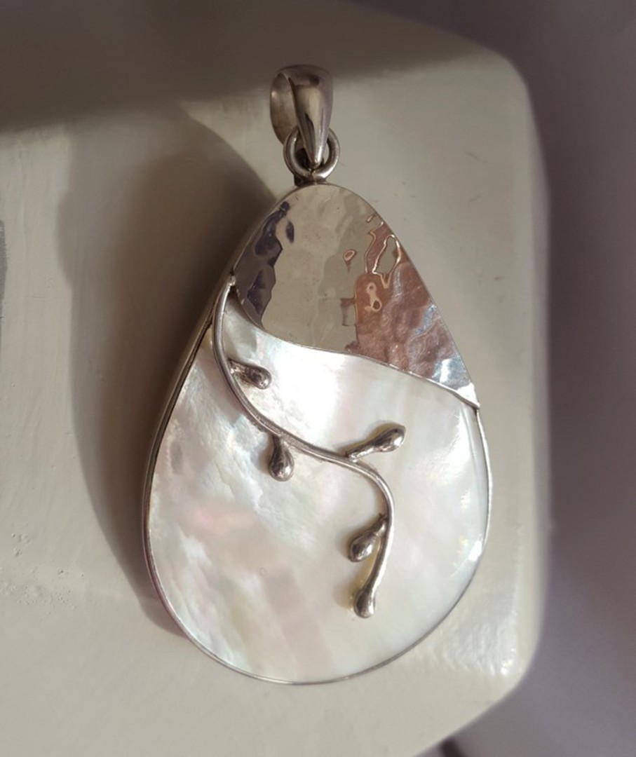 Mother of pearl sterling silver pendant image 0