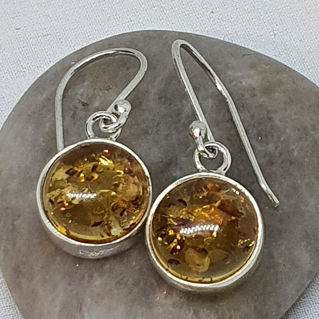 Silver amber earrings image 2