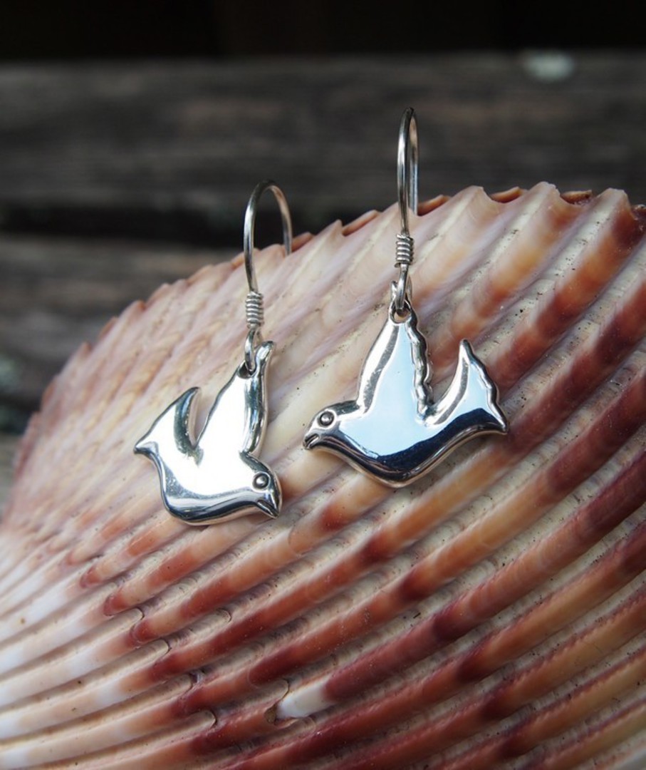 Sterling silver shop dove earrings