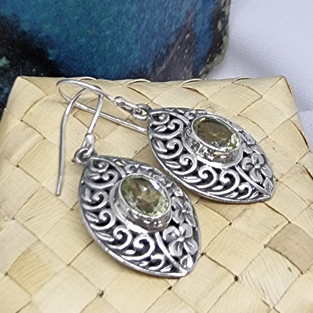 Sterling silver citrine earrings image 0