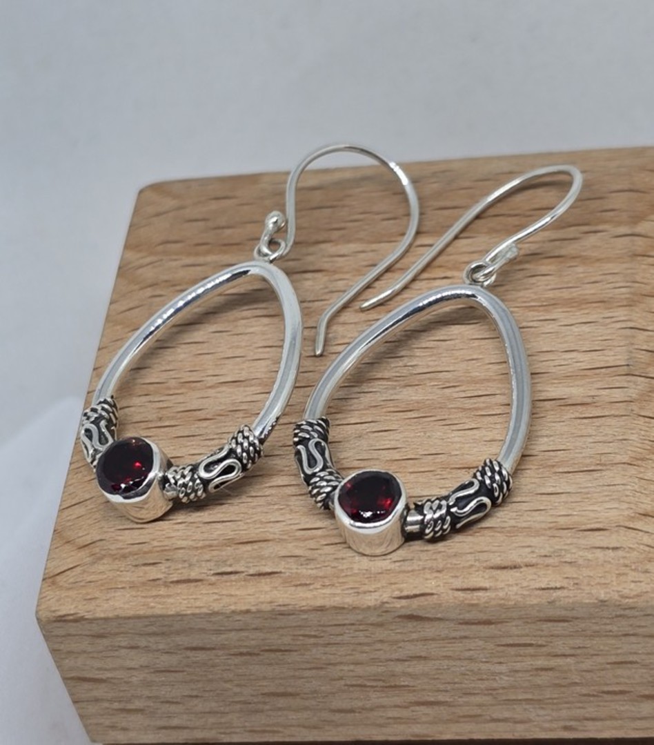 Sterling silver garnet earrings image 0