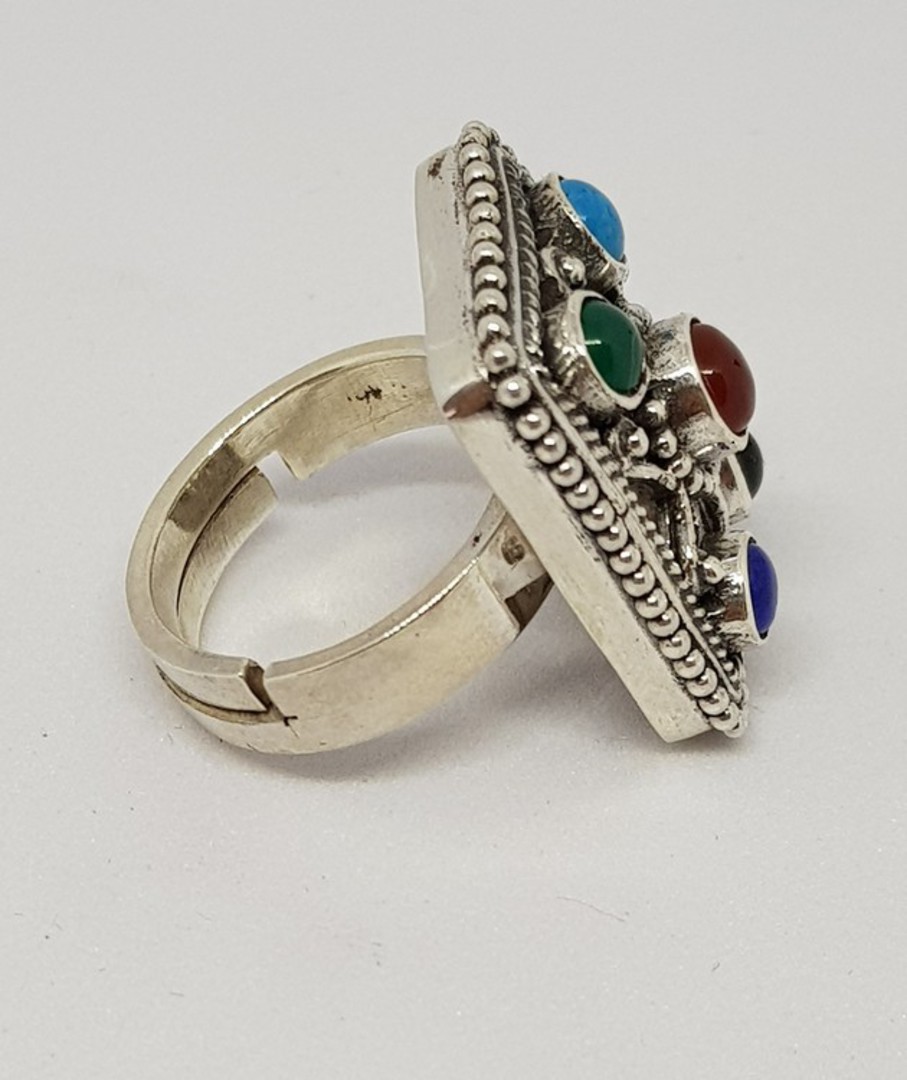 Gemstone ring with turquoise, carnelian, lapis and more image 1