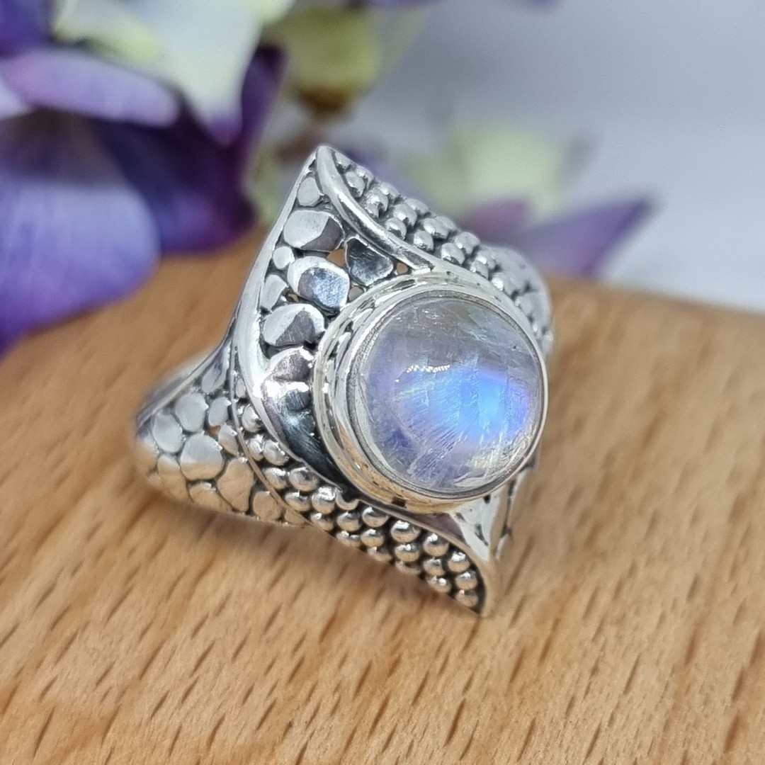 Sterling silver large moonstone ring image 2